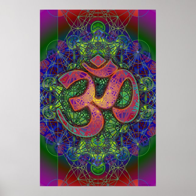 Poster do Cubo Mandala de Om Metatron (Frente)