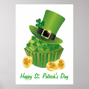 Poster do cupcake do dia de St Patrick