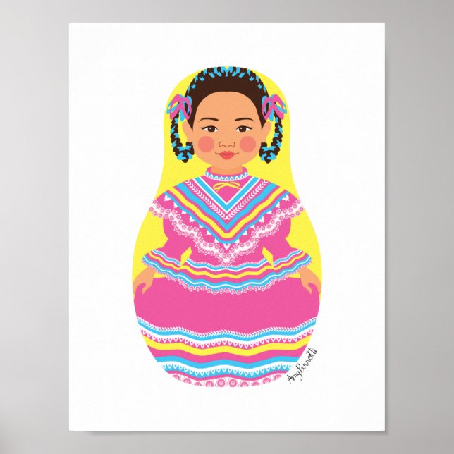 Poster do Dançarino Mexicano Matryoshka (Frente)