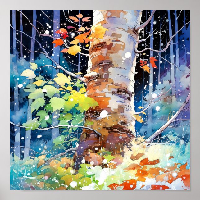 Poster do Declive da Paisagem da Noite (Frente)