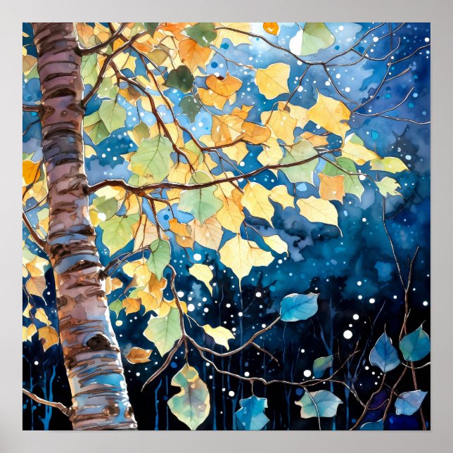 Poster do Declive da Paisagem da Noite (Frente)