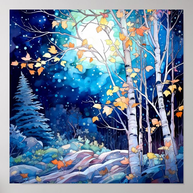 Poster do Declive da Paisagem da Noite (Frente)