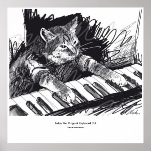 poster do desenho do gato do teclado