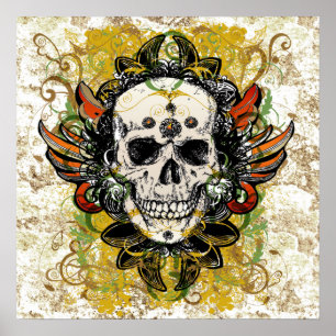 Poster do design do crânio