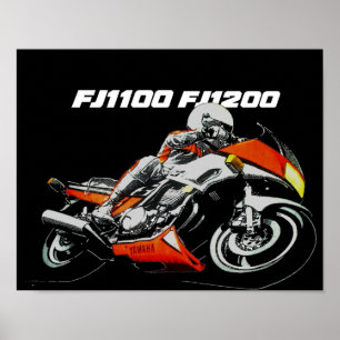 Poster do design do vintage de Yamaha FJ