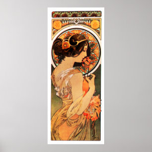 Poster do deslizamento da vaca de Alphonse Mucha