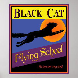 Poster do Dia das Bruxas de Halloween de Cat Negra