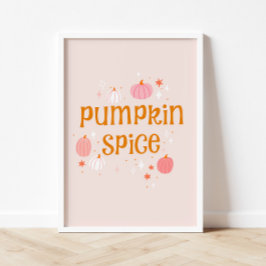 Poster do Dia das Bruxas de Pumpkin Spice Rosa
