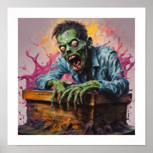 Poster do Dia das Bruxas de Zombie Mugshot