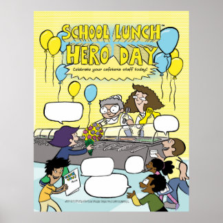 Poster do Dia do Herói do Almoço Escolar - preench