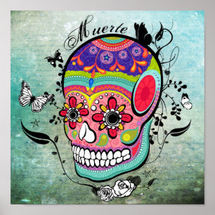 Poster do Dia dos Muertes dos Mortos Calaveras