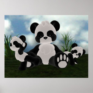 Poster do dia ensolarado de Bearz da panda