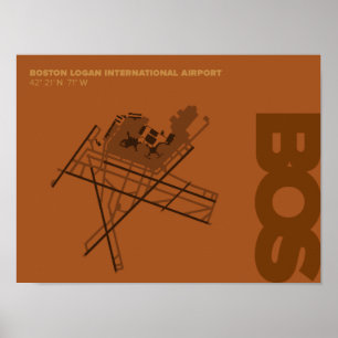 Poster do diagrama do aeroporto de Boston (BOS)