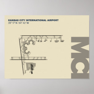 Poster do diagrama do aeroporto de Kansas City