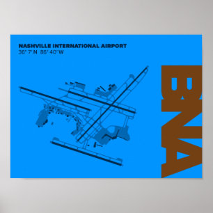 Poster do diagrama do aeroporto de Nashville (BNA)