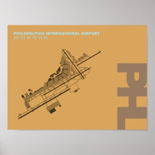 Poster do diagrama do aeroporto de Philadelphfia