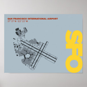 Poster do diagrama do aeroporto de San Francisco