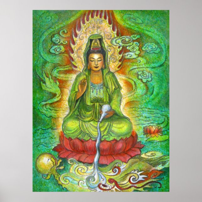 Poster do dragão de água de Kuan Yin (Frente)