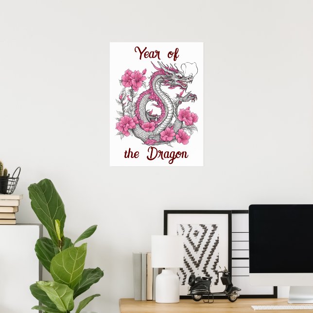Poster do Dragão Flor (Escritório em casa)