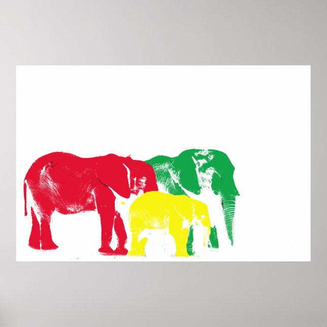 Poster do Elefante Rasta (Frente)