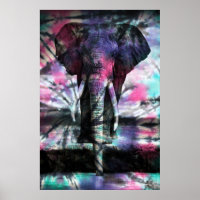 Poster do Elefante Tie-Dye