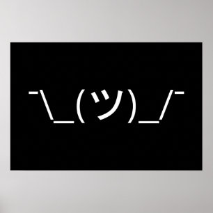 Póster ¯ do Emoticon da encolho de ombros \ japonês