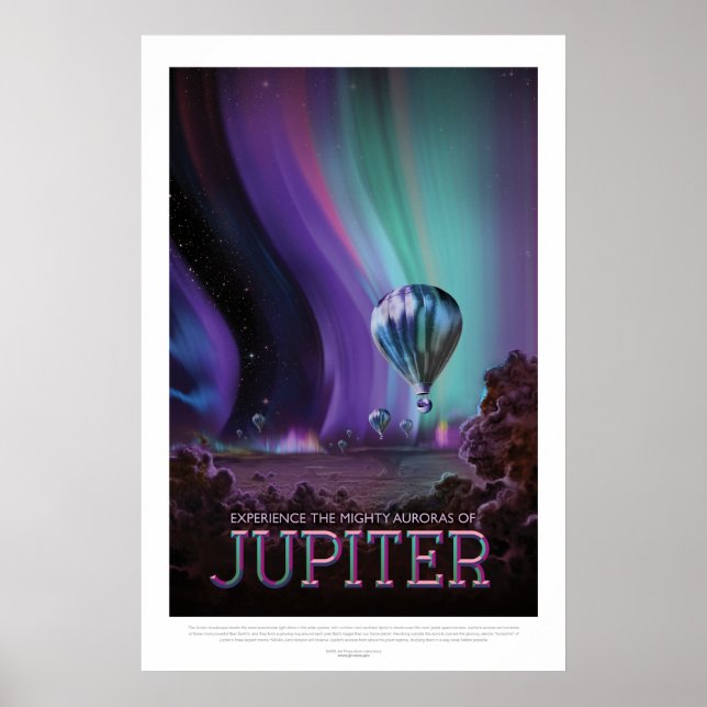 Poster do Espaço Futurístico - Balões em Júpiter (Frente)