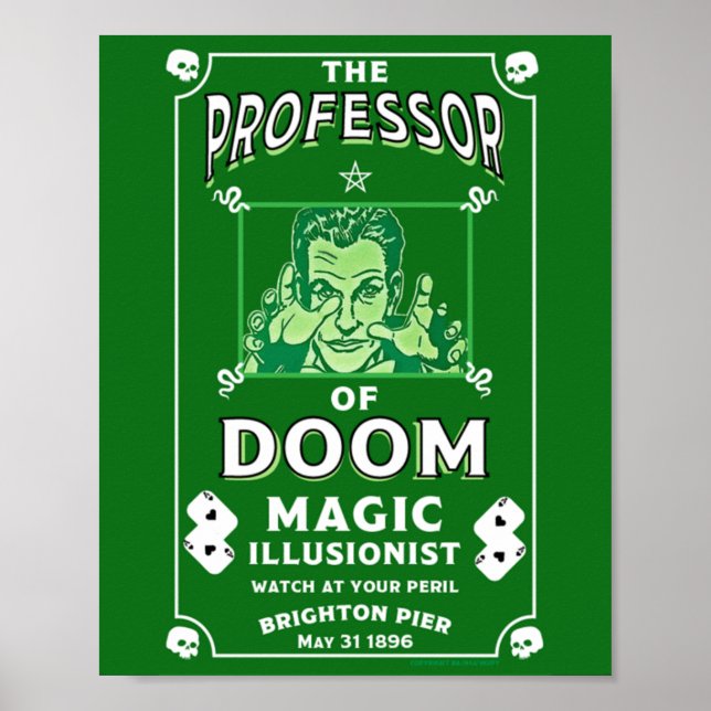Poster do espetáculo de magia vitoriano clássico (Frente)