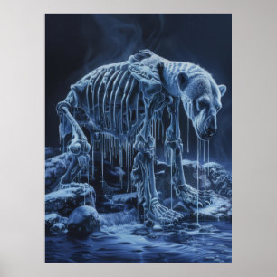 Poster do esqueleto do urso polar majestoso