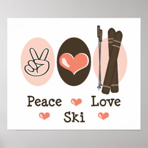 Poster do esqui do amor da paz