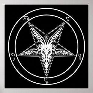 Poster do estilo antigo de Baphomet - 2 pés de