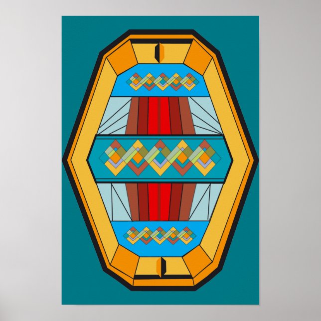 Poster do estilo Art Deco com forma Gem (Frente)