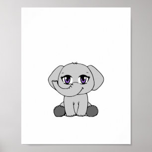 Poster do Estilo Chibi do Baby Elephant