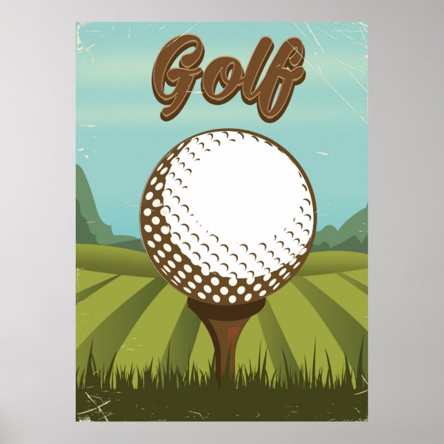 Poster do estilo de colheita de golfe (Frente)