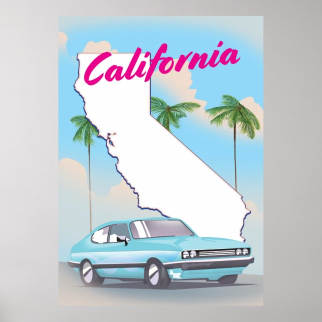Poster do estilo Vintage da Califórnia (Frente)