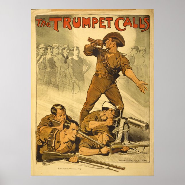Poster do Exército Australiano de 1 Guerra Mundial (Frente)