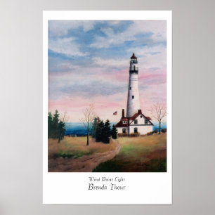 Poster do farol do ponto do vento