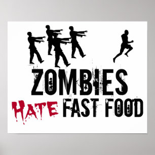 Poster do fast food do ódio dos zombis