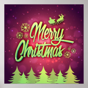 Poster do Feliz Natal do papai noel do vôo