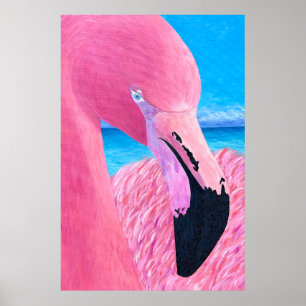 Poster do Flamingo da Oceania por Just Dahl