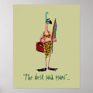 Poster do flamingo da praia