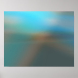 Poster do fulgor #2 do azul e do abstrato de Brown