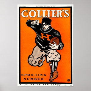 Poster do futebol americano do vintage por