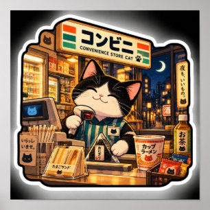 Poster do Gato da Loja de Conveniência Loja Notu
