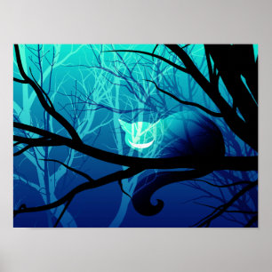 Poster do gato de Cheshire - azul