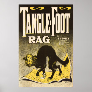 poster do gato de pano de Emaranhado-pé - música