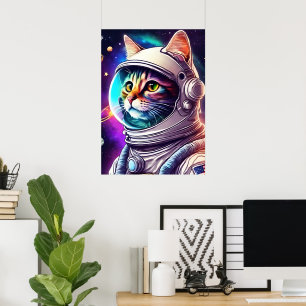Pôster do Gato Espacial Arco-Íris - Impressão de A