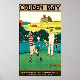 Poster do golfe de Scotland do vintage