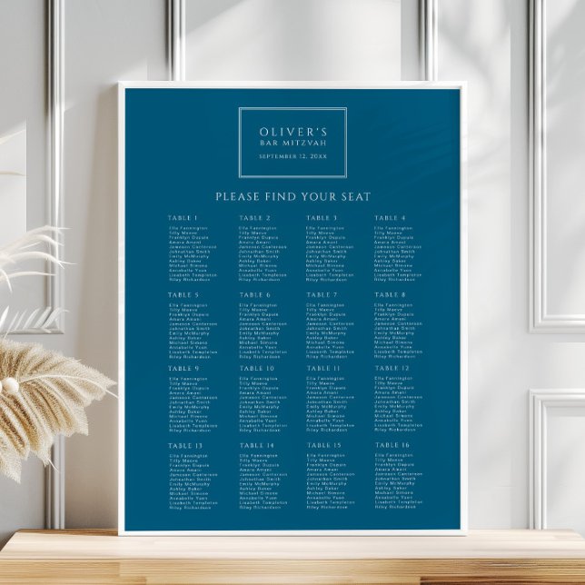 Poster do Gráfico de Assentos do Bar Azul Mitzvah (Criador carregado)