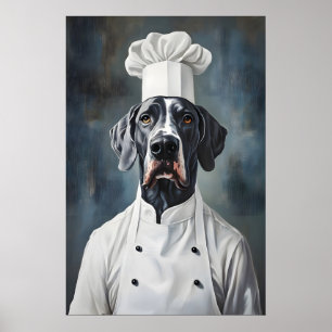 Poster do Grande Danoês com Chapéu de Chef, Poster
